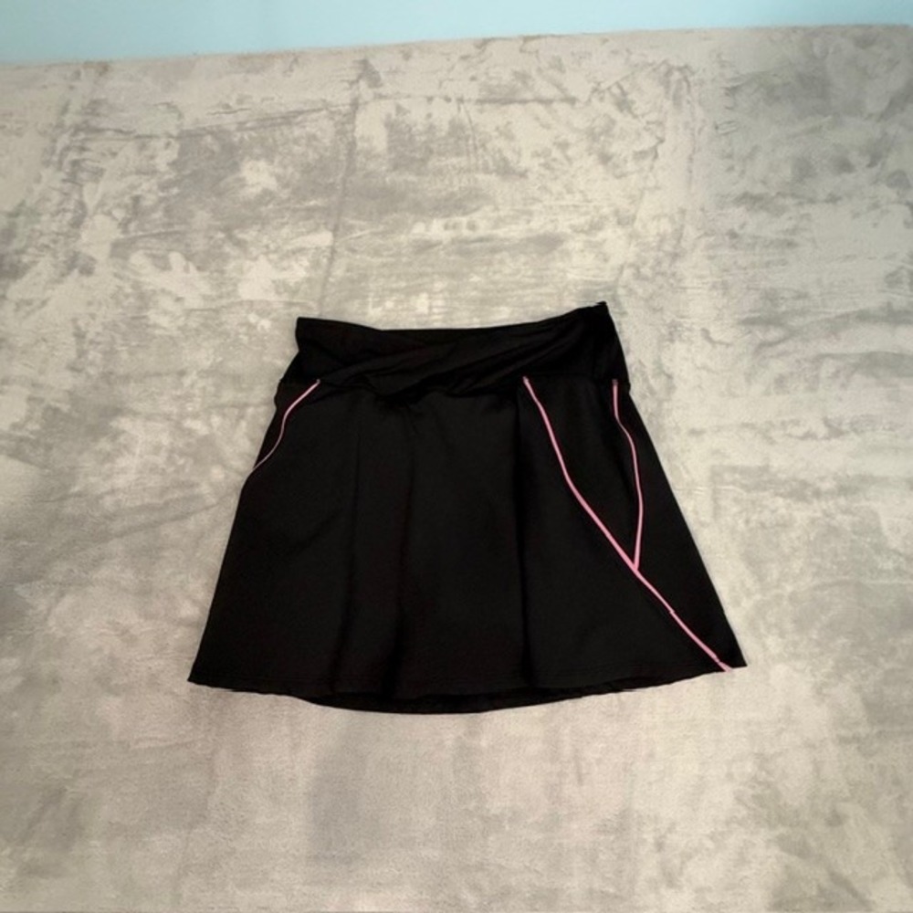 Sincerely Jules Active Crossover Skort Black Pink Tennis‎ Pickleball S EUC